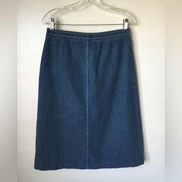 CELINE YACHTING TWILL DENIM CANVAS NAUTICAL BUTTON SKIRT SIZE 38 FRANCE - Picture 6 of 16